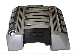 Fuel Rail Cover; Polished; Carbon Fiber; Ribbed; White (10-15 Camaro SS)