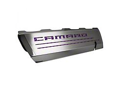 Fuel Rail Cover Overlays with Camaro Cutout; Purple Carbon Fiber (16-24 Camaro SS)