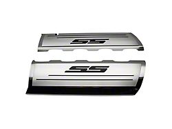 Fuel Rail Cover Overlays with SS Style Top Plates; Solid Black (16-24 Camaro SS)