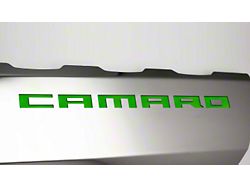 Fuel Rail Cover Overlays with SS Style Top Plates; Solid Synergy Green (16-24 Camaro SS)