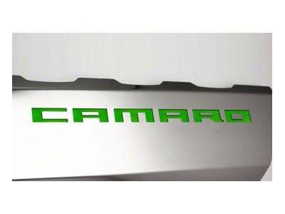 Fuel Rail Cover Overlays with SS Style Top Plates; Solid Synergy Green (16-24 Camaro SS)
