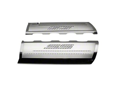 Fuel Rail Cover Overlays with SS Style Top Plates; White Carbon Fiber (16-24 Camaro SS)