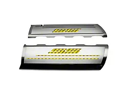 Fuel Rail Cover Overlays with SS Style Top Plates; Yellow Carbon Fiber (16-24 Camaro SS)