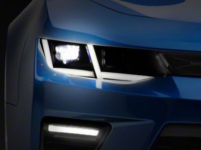 Full LED Headlights; Black Housing; Clear Lens (16-18 Camaro w/ Factory Halogen Headlights)