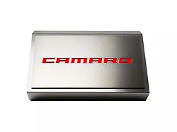 Fuse Box Cover with Brushed Camaro Top Plate; Bright Red (16-24 Camaro)