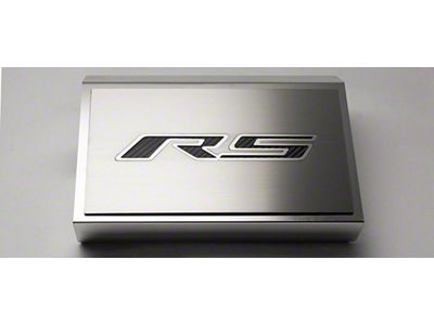 Polished Fuse Box Cover with Brushed RS Top Plate; Black (16-24 Camaro LT w/ RS Package)
