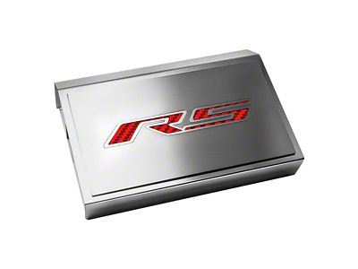 Polished Fuse Box Cover with Brushed RS Top Plate; Red (16-24 Camaro LT w/ RS Package)