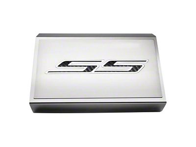 Fuse Box Cover with Brushed SS Top Plate; Black (16-24 Camaro SS)