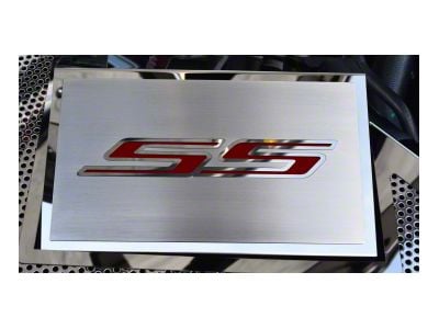 Fuse Box Cover with Brushed SS Top Plate; Garnet Red (16-24 Camaro SS)