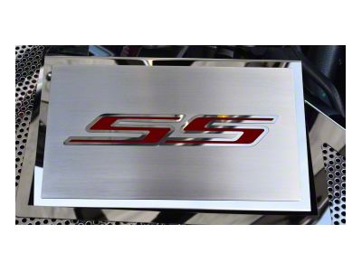 Fuse Box Cover with Brushed SS Top Plate; Garnet Red (16-24 Camaro SS)