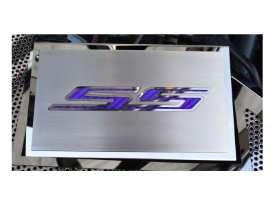 Fuse Box Cover with Brushed SS Top Plate; Purple Carbon Fiber (16-24 Camaro SS)
