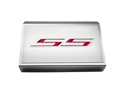 Fuse Box Cover with Brushed SS Top Plate; Red (16-24 Camaro SS)