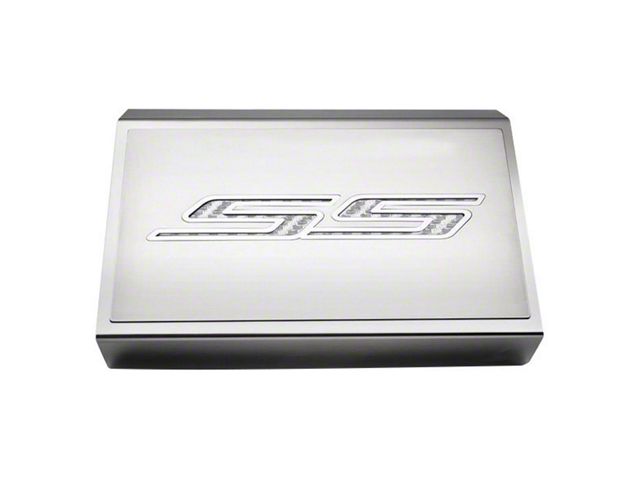 Fuse Box Cover with Brushed SS Top Plate; White Carbon Fiber (16-24 Camaro SS)