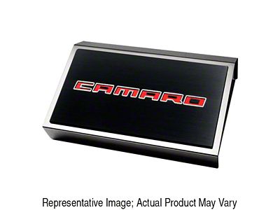Fuse Box Cover Top Plate with Camaro Logo; Brushed (16-24 Camaro)