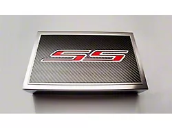 Fuse Box Cover Top Plate with SS Logo; Carbon Fiber; Red Carbon Fiber (16-24 Camaro SS with American Car Craft Fuse Box)