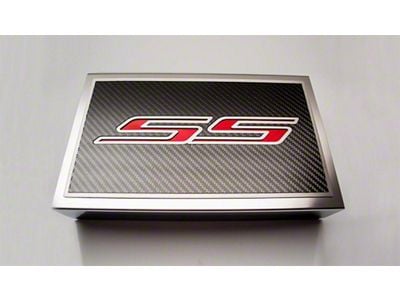 Fuse Box Cover Top Plate with SS Logo; Carbon Fiber (16-24 Camaro SS with American Car Craft Fuse Box)