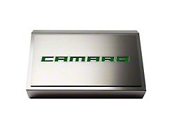 Fuse Box Cover with Brushed Camaro Top Plate; Green Carbon Fiber (16-24 Camaro)