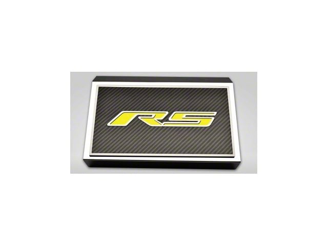 Fuse Cover Cover with Carbon Fiber RS Top Plate; Solid Yellow (16-24 Camaro)
