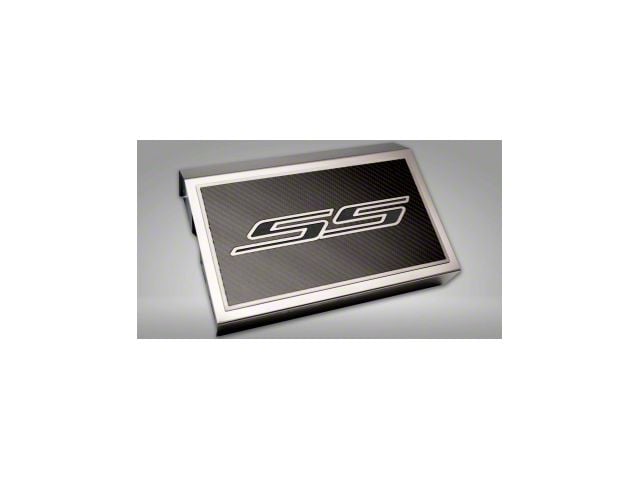 Fuse Cover Cover with Carbon Fiber SS Top Plate; Brushed Black (16-24 Camaro)