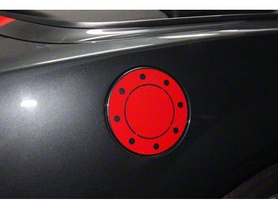 Gas Tank Lid Door Overlay Decal; Matte Black (14-15 Camaro)