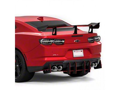 Genali VR2 Rear Diffuser; Dry Carbon Fiber Vinyl (16-24 Camaro LT1, SS, ZL1)