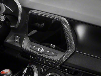 GM Factory Style Radio Trim Surround Cover; Carbon Fiber (16-24 Camaro)