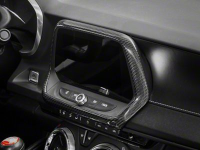 GM Factory Style Radio Trim Surround Cover; Carbon Fiber (16-23 Camaro)