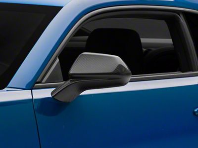 GM Factory Style Side Mirror Covers; Carbon Fiber (16-24 Camaro)