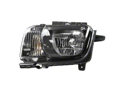 Halogen Headlight; Chrome Housing; Clear Lens; Driver Side (10-13 Camaro w/ Factory Halogen Headlights)