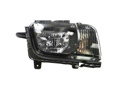 Halogen Headlight; Chrome Housing; Clear Lens; Passenger Side (10-13 Camaro w/ Factory Halogen Headlights)