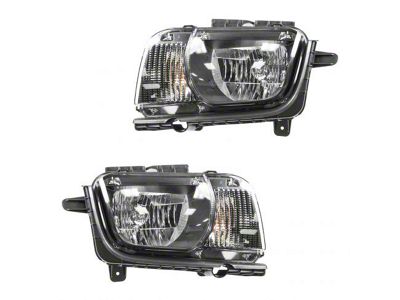 Halogen Headlights; Chrome Housing; Clear Lens (10-13 Camaro w/ Factory Halogen Headlights)