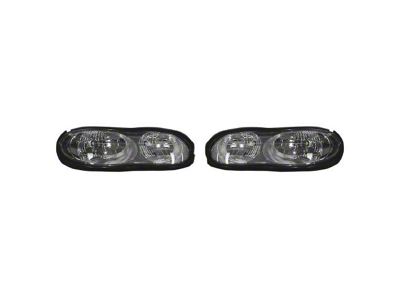 Headlights; Chrome Housing; Clear Lens (98-02 Camaro)