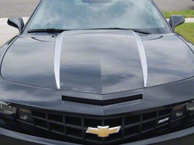 Hood Cowl Stripes; White (10-13 Camaro)