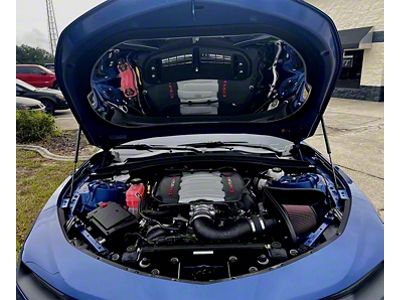 Hood Panel Insert with Active Air Vent; Polished with Brushed Trim (19-24 Camaro SS)