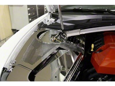 Inner Fender Cover; Perforated; Deluxe 6-Piece; With Fuse Box Cover; Strut Mount; With Strut Bar (11-15 Camaro)