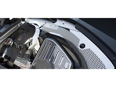 Inner Fender Cover; Carbon Fiber; Stainless; With Shock Tower Cover (16-24 Camaro)