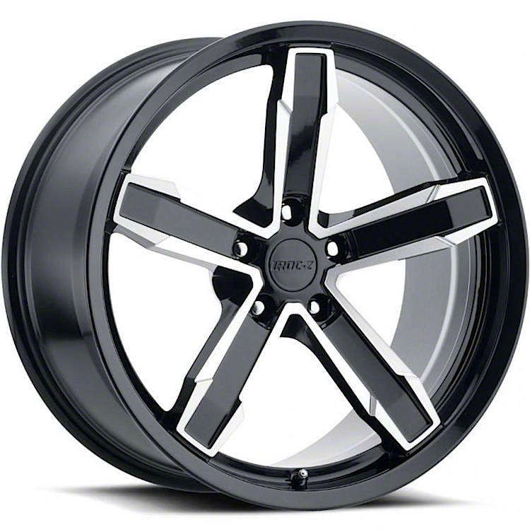 Camaro IROC-Z Style Gloss Black Machined Wheel; Rear Only; 20x11