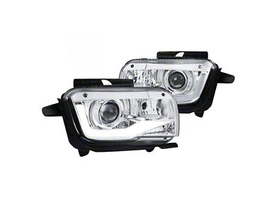 LED Bar Projector Headlights; Chrome Housing; Clear Lens (10-13 Camaro w/ Factory Halogen Headlights)