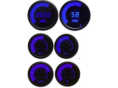 LED Bargraph Multi-Gauge Set; Blue (Universal; Some Adaptation May Be Required)