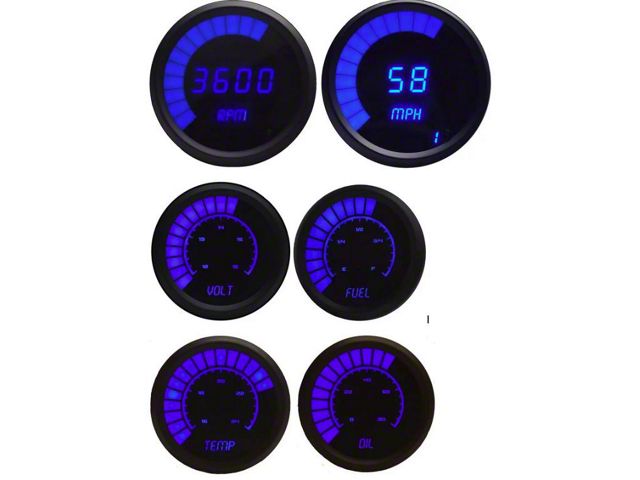 LED Bargraph Multi-Gauge Set; Blue (Universal; Some Adaptation May Be Required)