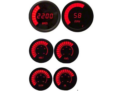 LED Bargraph Multi-Gauge Set; Red (Universal; Some Adaptation May Be Required)