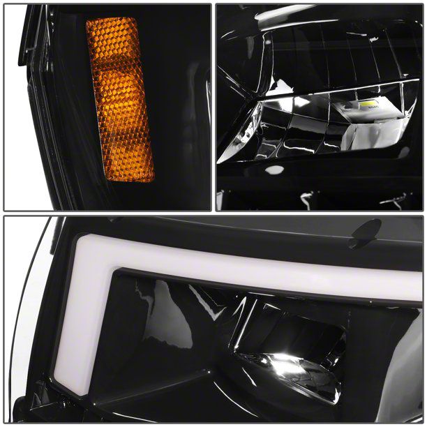 TRC-Automotive LED DRL Headlights For Chevy Camaro 2014-2015 – Black Housing, Dynamic Turn Signals, Pair
