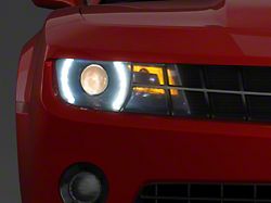 LED DRL Projector Headlights; Black Housing; Clear Lens (14-15 Camaro w/ Factory Halogen Headlights)