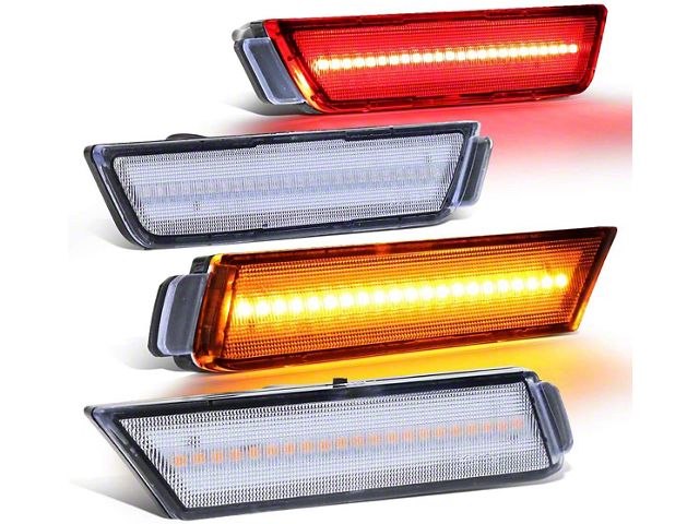 LED Side Marker Lights; Front and Rear; Clear (10-15 Camaro)