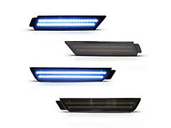 LED Side Markers; Blue; Smoked (10-15 Camaro)