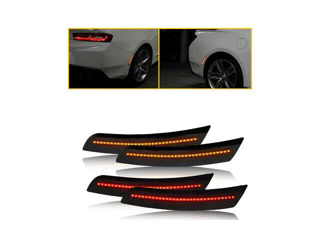 LED Side Markers; Red/Amber; Smoked (16-24 Camaro)