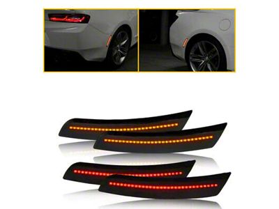 LED Side Markers; Red/Amber; Smoked (16-24 Camaro)