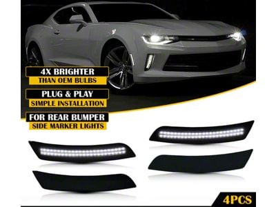 LED Side Markers; White; Smoked (16-24 Camaro)