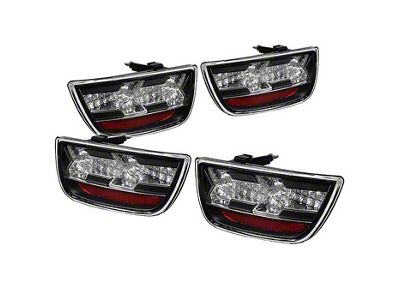 LED Tail Lights; Black Housing; Clear Lens (10-13 Camaro)