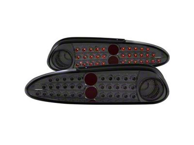 LED Tail Lights; Chrome Housing; Smoked Lens (93-02 Camaro)